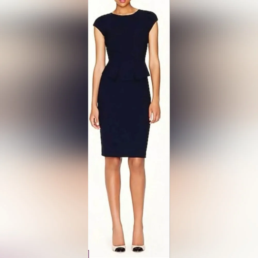 J. Crew Charcoal Peplum Midi Dress
